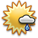 mostly cloudy-raining